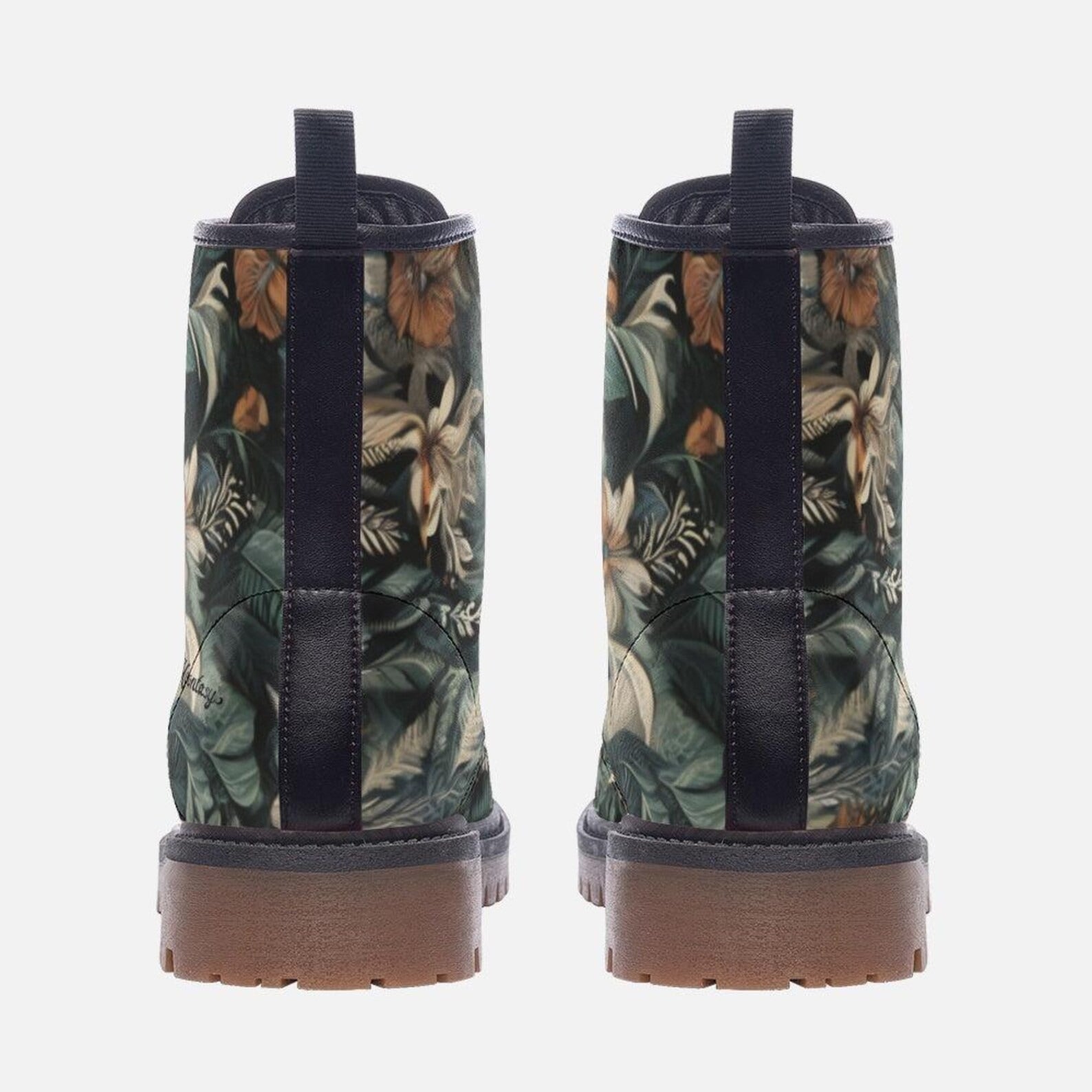 Dark Green Jungle Floral Boots