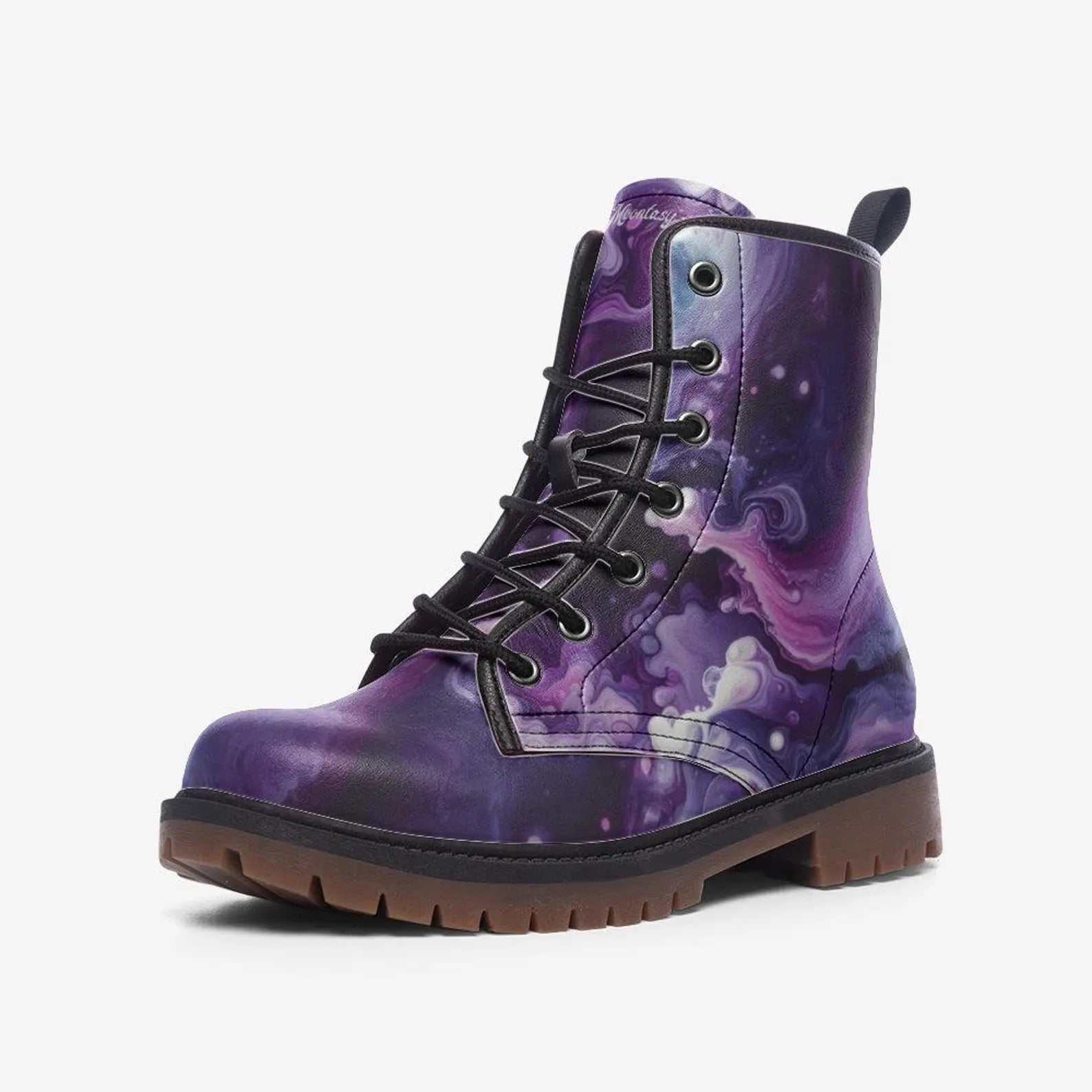 Galactic Swirl Purple Combat Boots