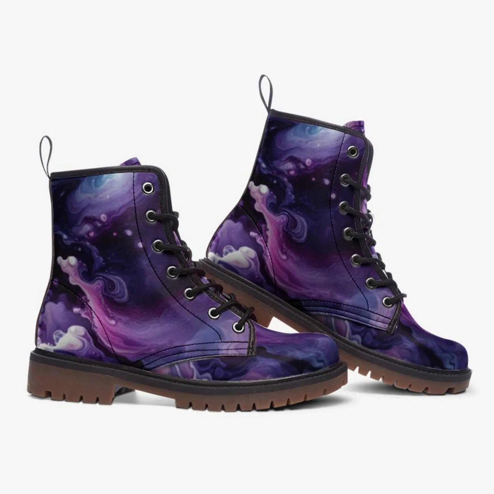 Galactic Swirl Purple Combat Boots