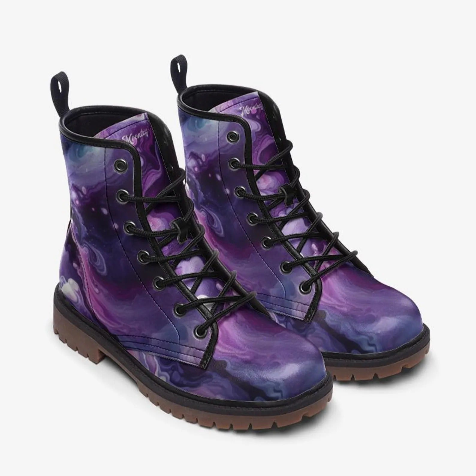 Galactic Swirl Purple Combat Boots